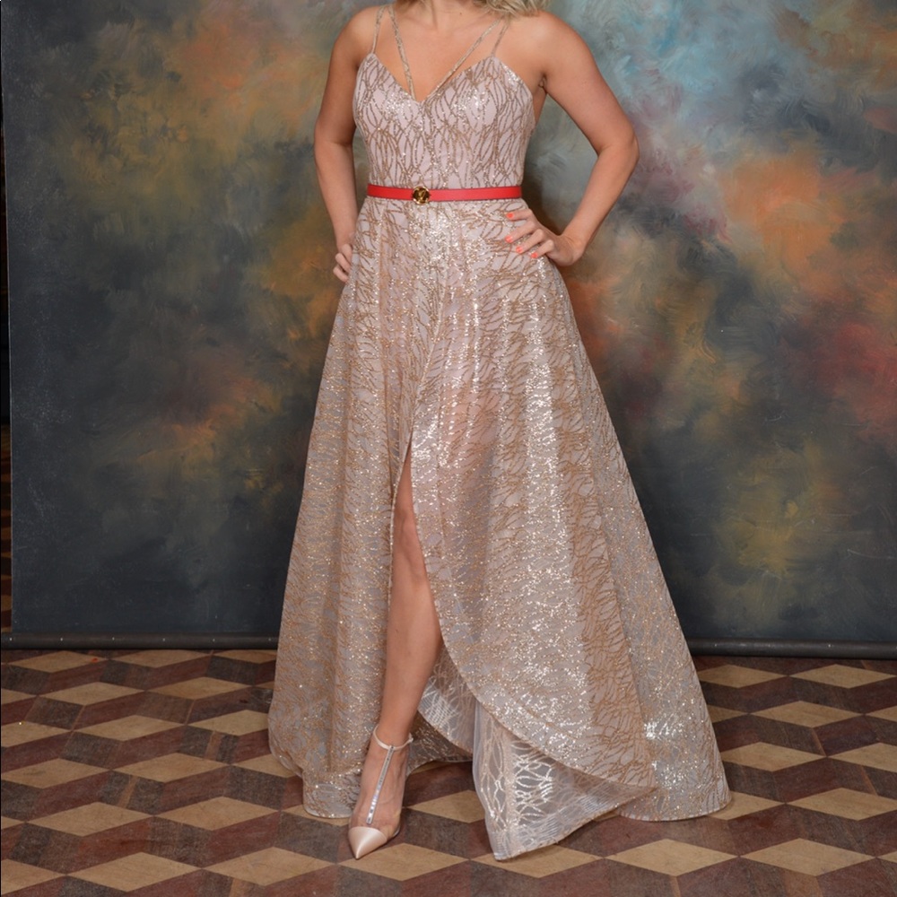 Rose Gold, glamorous dress, my own design “Zhenya”